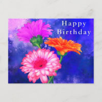 Cartão de Aniversário Gerbera Daisy