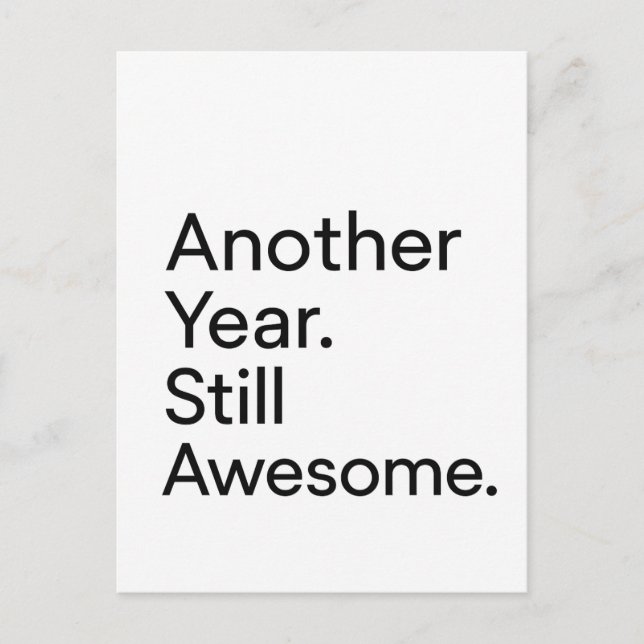 Postal Cartão de aniversário minimalista para adultos (Frente)