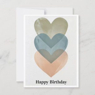 Postal Cartão de Aniversário Mínimo Elegante com Sobrepos
