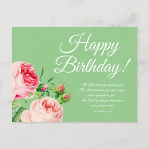 Postal Cartão de aniversário Números 6:24-26 com desenho