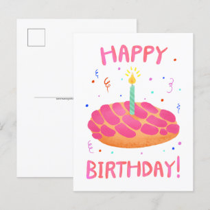 Postal Cartão de Aniversário Pan Dulce Concha