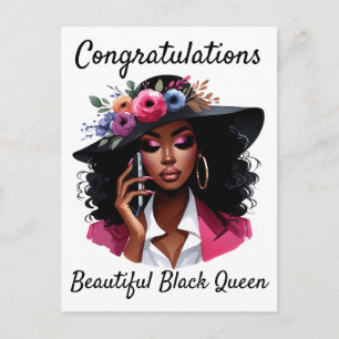 Postal Cartão de aniversário para mulher negra