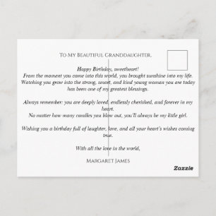 Postal Cartão de Aniversário Personalizado com Foto da Ne