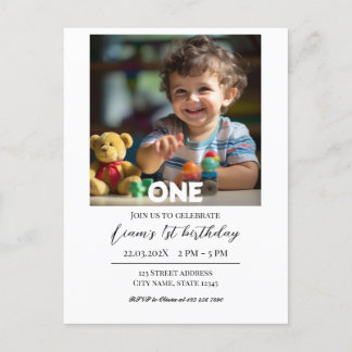 Postal Cartão de aniversário personalizado com foto simpl
