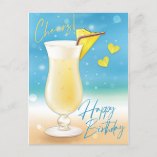 Postal Cartão de Aniversário Pina Colada Cheers