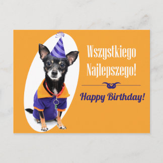 Postal Cartão de aniversário polonês