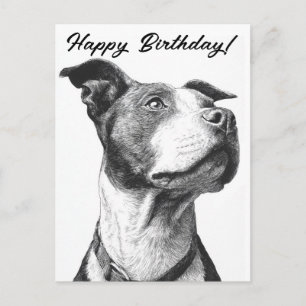 Postal Cartão de Aniversário Preto e Branco Minimalista P