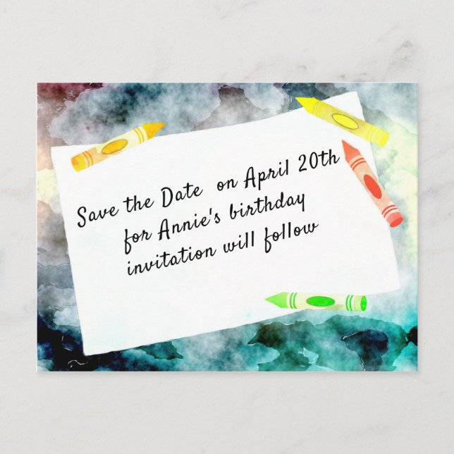 Postal Cartão de Aniversário Save The Date (Frente)