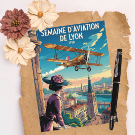 Postal Cartão de Aniversário Semaine d'Aviation de Lyon V