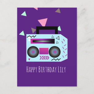 Postal Cartão de Aniversário Sistema de Música Brilhante 