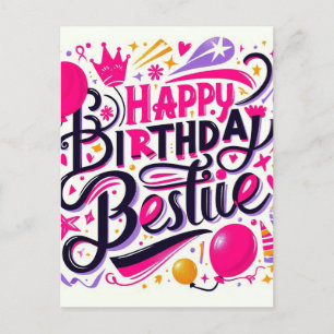 Postal Cartão de aniversário único para amigos