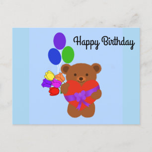 Postal Cartão de Aniversário Urso Teddy Fofo #4