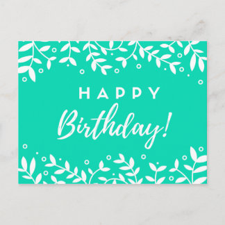 Postal Cartão de aniversário verde