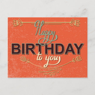 Postal Cartão de Aniversário Vintage nº 6