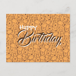 Postal cartão de aniversário Wenny the pooh