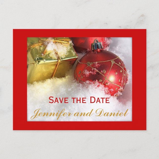 Postal Cartão de Anúncio de Casamento de Dezembro (Frente)