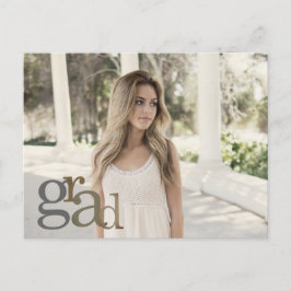 Postal Cartão de Anúncio de Formatura Neutro com Foto de 