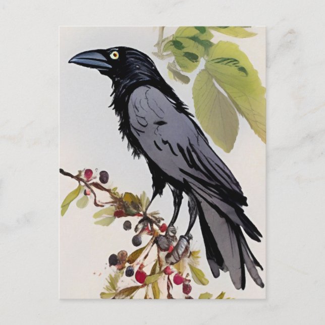 Postal Cartão de Arte de Corvo (Frente)