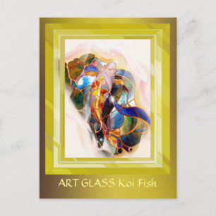 Postal Cartão de Arte Elegante para Peixes de ouro Koi