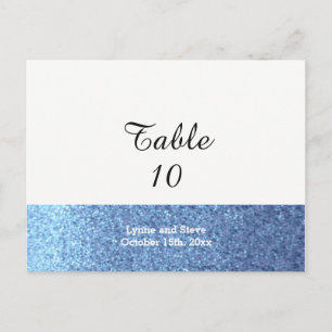 Postal Cartão de Assento de Mesa com Brilho Azul Falso