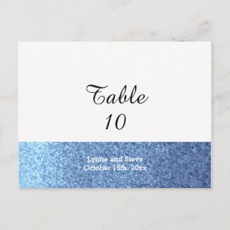 Postal Cartão de Assento de Mesa com Brilho Azul Falso