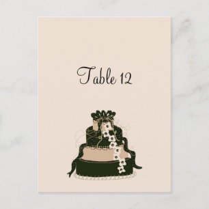 Postal Cartão de Assento de Mesa de Bolo de Casamento de 
