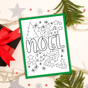 Postal Cartão de Atividade de Página de Coloração do Noel