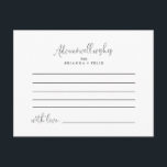Postal Cartão de Aviso de Casamento com Script de Rico de<br><div class="desc">Este cartão de conselho de casamento de rico de caligrafia é perfeito para um casamento moderno. O design simples e elegante apresenta a tipografia de scripts clássicos e ricos em preto e branco. Estas cartas são perfeitas para um casamento, chá de panela, chá de fraldas, festa de formatura e muito...</div>
