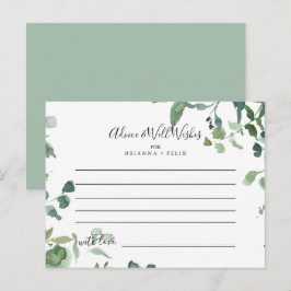 Postal Cartão de Aviso de Casamento de Foliage do Script 