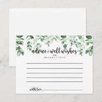 Cartão de Aviso de Casamento Eucalyptus Verde Mini