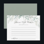 Postal Cartão de Aviso de Casamento Eucalyptus Verde Mini<br><div class="desc">Este cartão verde minimalista de casamento do eucalipto é perfeito para um casamento moderno. A design apresenta uma coloração aquosa elegante folhas verdes de eucalipto. Estas cartas são perfeitas para um casamento, chá de panela, chá de fraldas, festa de formatura e muito mais. Personalize as cartas com os nomes da...</div>