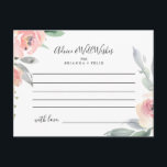 Postal Cartão de Aviso de Casamento Floral de Blush Rosa<br><div class="desc">Este elegante cartão de conselho de casamento floral cor-de-rosa é perfeito para um casamento moderno. A design apresenta rosas rosas desenhadas à mão e peônias com folhas verdes e cinzas, inspirando beleza natural. Estas cartas são perfeitas para um casamento, chá de panela, chá de fraldas, festa de formatura e muito...</div>