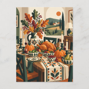 Postal Cartão de Boas Festas de Ação de Graças com Arte F