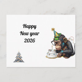 Postal Cartão de Boas Festas de Ano Novo Engraçado