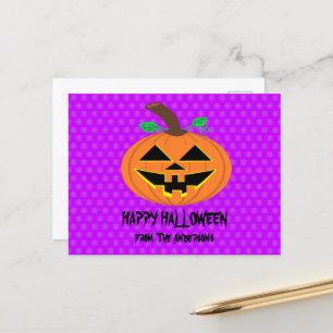 Postal Cartão de Boas Festas de Halloween Abóbora