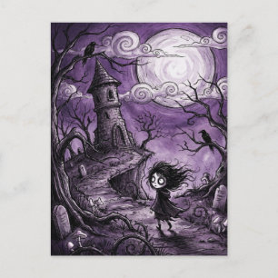 Postal Cartão de Boas Festas de Halloween Assustador