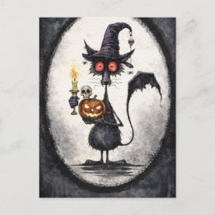 Postal Cartão de Boas Festas de Halloween Assustador