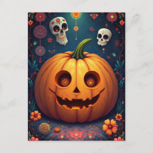 Postal Cartão de Boas Festas de Halloween Assustador