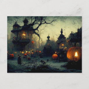 Postal Cartão de Boas Festas de Halloween Assustador