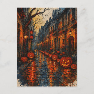 Postal Cartão de Boas Festas de Halloween Assustador