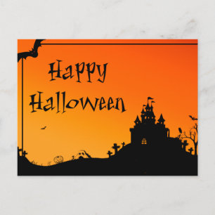 Postal Cartão de Boas Festas de Halloween Assustador com