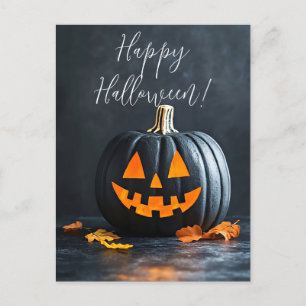 Postal Cartão de Boas Festas de Halloween com Abóboras Rú