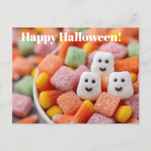 Postal Cartão de Boas Festas de Halloween Fofo