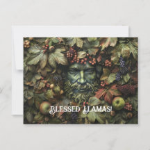 Cartão de Boas Festas de Lammas do Homem Verde