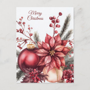Postal Cartão de Boas Festas de Natal com Grinalda Festiv