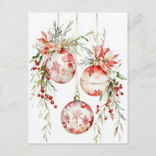 Postal Cartão de Boas Festas de Natal com Grinalda Festiv