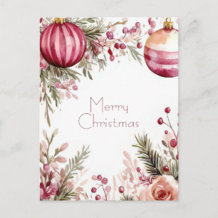 Postal Cartão de Boas Festas de Natal com Grinalda Festiv
