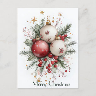 Postal Cartão de Boas Festas de Natal Festivo e Elegante