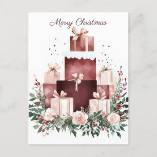 Postal Cartão de Boas Festas de Natal Festivo e Elegante