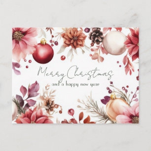 Postal Cartão de Boas Festas de Natal Festivo e Elegante